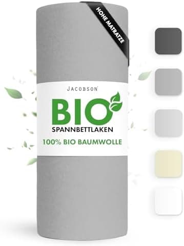 Jacobson Spannbettlaken 180×200 cm – GOTS‑zertifizierte Bio‑Baumwolle