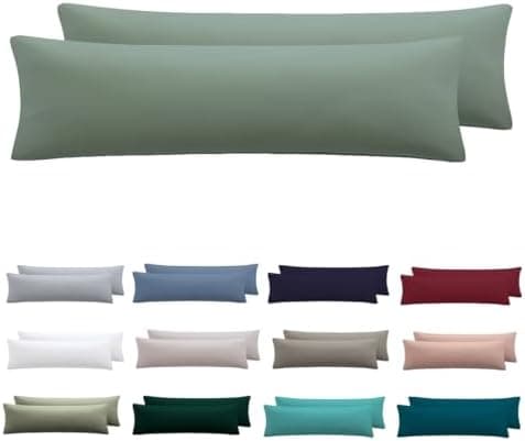 Kissenbezug 40x80 cm 2er Set – 100% Mikrofaser Beige, weich & bügelfrei mit Reißverschluss