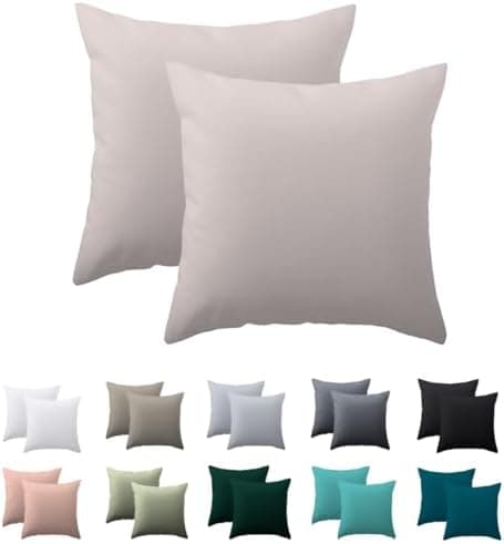 Kissenbezug 40x80 cm 2er Set – 100% Mikrofaser Beige, weich & bügelfrei mit Reißverschluss