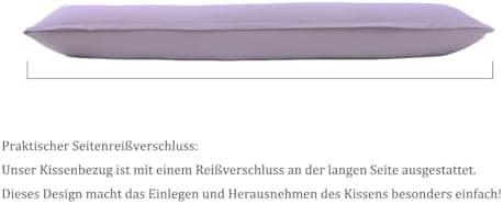 Kissenbezug 40x80 cm 2er Set – 100% Mikrofaser Beige, weich & bügelfrei mit Reißverschluss