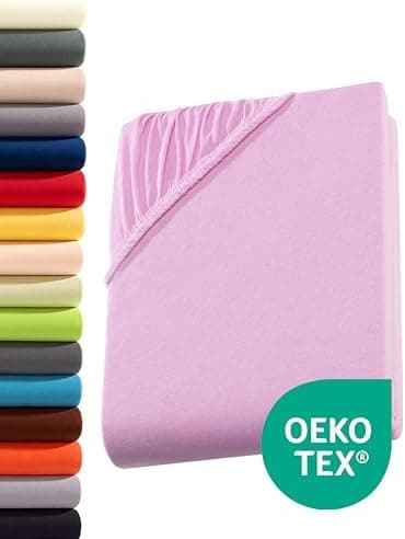 Jersey-Spannbettlaken 100% Baumwolle – 90–100×200 cm, für Matratzen bis 25 cm (Steghöhe bis 23 cm), Beige