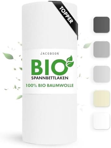 Jacobson Spannbettlaken 180×200 cm – GOTS‑zertifizierte Bio‑Baumwolle