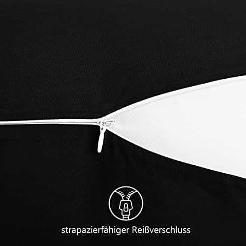 REDKEY Kissenbezug 40x80 cm 2er Set – gebürstetes Mikrofaser, Reißverschluss, waschbar bis 40°C – Anthrazit