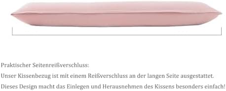 Kissenbezug 40x80 cm 2er Set – 100% Mikrofaser Beige, weich & bügelfrei mit Reißverschluss