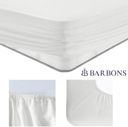 BARBONS Spannbettlaken 140x200 cm – 100% Baumwolle Jersey, für Boxspringbett & Matratzen bis 27 cm – Hellgrau