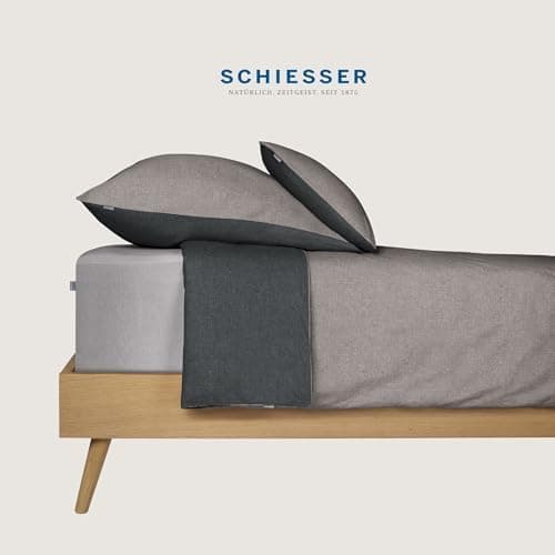 Schiesser Spannbettlaken Jessi – 100% gekämmte Baumwolle aus nachhaltiger Produktion | 180–190×200 cm, Matratzenhöhe bis