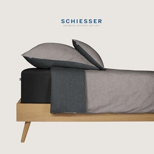 Schiesser Spannbettlaken Jessi – 100% gekämmte Baumwolle aus nachhaltiger Produktion | 180–190×200 cm, Matratzenhöhe bis
