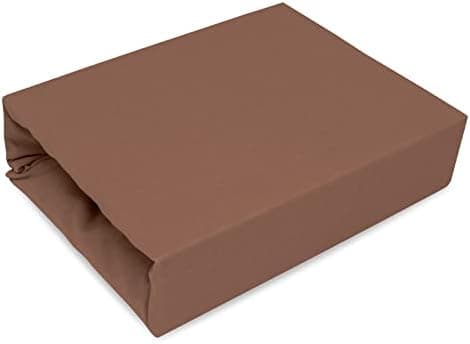 Best for Kids Spannbettlaken – 100% Baumwolle Jersey, 140 x 200 cm (Schokoladenbraun)