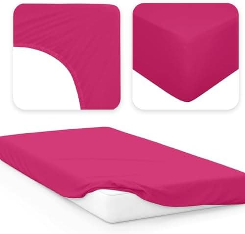 Jacobson Jersey-Spannbettlaken aus Baumwolle – OEKO-TEX STANDARD 100, 180x200–200x200 cm, Weiß