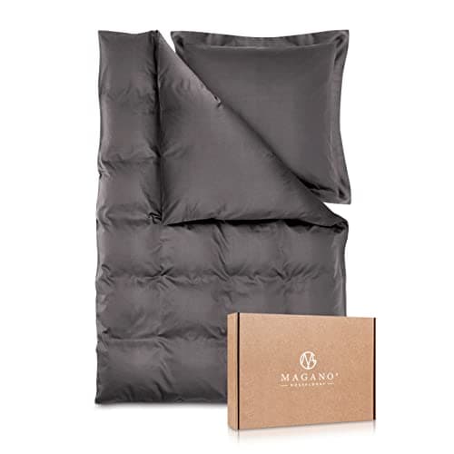 Magano® Bettwäsche 135x200 Taupe – Bambus & Baumwolle Satin 400 TC Premium, Deckenbezug 135x200 cm + Kissenbezug 40x80 c