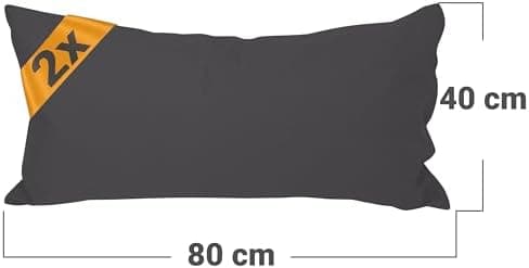 Doppelpack Baumwoll-Kissenbezüge 40 x 15 cm – Navyblau, schlichtes modernes Design