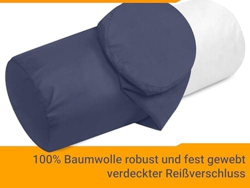 Doppelpack Baumwoll-Kissenbezüge 40 x 15 cm – Navyblau, schlichtes modernes Design