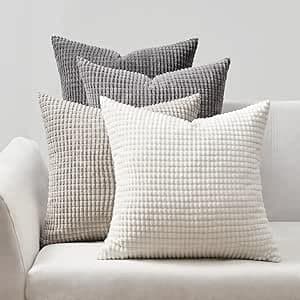 Topfinel Kissenbezüge 40x40 cm 4er-Set Rosa – Cord-Optik, flauschig, GRS‑zertifiziert