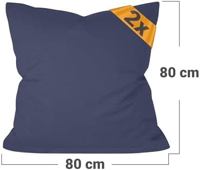 Doppelpack Baumwoll-Kissenbezüge 40 x 15 cm – Navyblau, schlichtes modernes Design