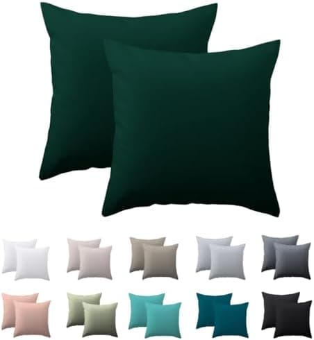 Kissenbezug 40x80 cm 2er Set – 100% Mikrofaser Beige, weich & bügelfrei mit Reißverschluss