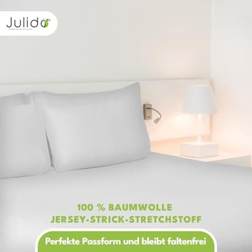 Julido Jersey-Spannbettlaken 140x200 cm – Baumwolle, OEKO-TEX® Standard 100, hautfreundlich & allergikergeeignet, Grün