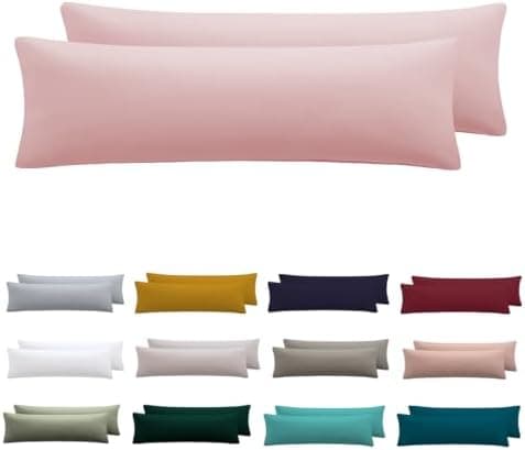Kissenbezug 40x80 cm 2er Set – 100% Mikrofaser Beige, weich & bügelfrei mit Reißverschluss