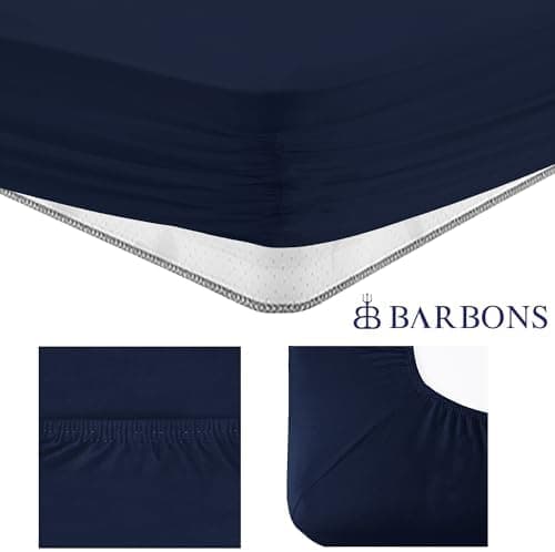 BARBONS Spannbettlaken 140x200 cm – 100% Baumwolle Jersey, für Boxspringbett & Matratzen bis 27 cm – Hellgrau