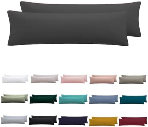 Kissenbezug 40x80 cm 2er Set – 100% Mikrofaser Beige, weich & bügelfrei mit Reißverschluss