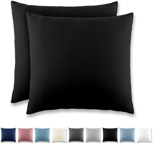 REDKEY Kissenbezug 40x80 cm 2er Set – gebürstetes Mikrofaser, Reißverschluss, waschbar bis 40°C – Anthrazit