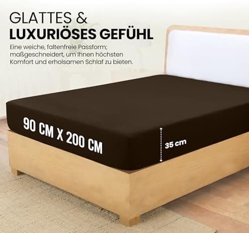 Utopia Bedding Spannbettlaken 180×200 cm – Grau, gebürstete Polyester‑Mikrofaser, OEKO‑TEX zertifiziert