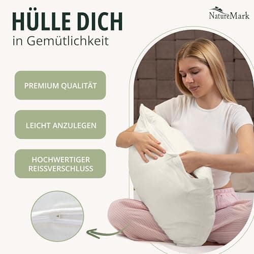NatureMark Jersey Kissenbezüge – weich & atmungsaktiv, hautfreundlich – 40x40 cm, Anthrazit