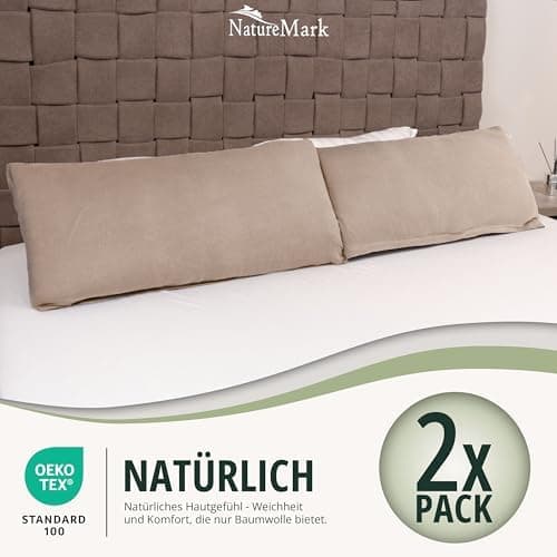 NatureMark Jersey Kissenbezüge – weich & atmungsaktiv, hautfreundlich – 40x40 cm, Anthrazit