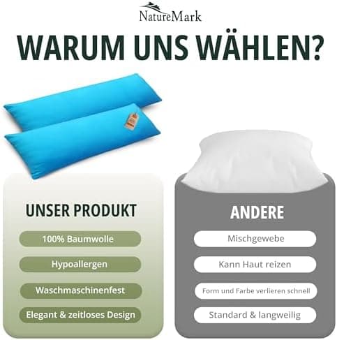 NatureMark Jersey Kissenbezüge – weich & atmungsaktiv, hautfreundlich – 40x40 cm, Anthrazit