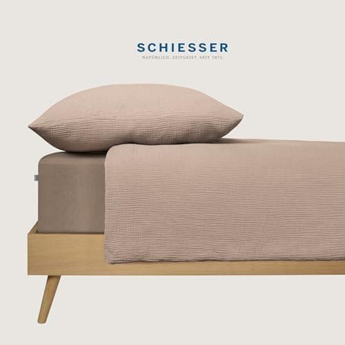 Schiesser Spannbettlaken Jessi – 100% gekämmte Baumwolle aus nachhaltiger Produktion | 180–190×200 cm, Matratzenhöhe bis