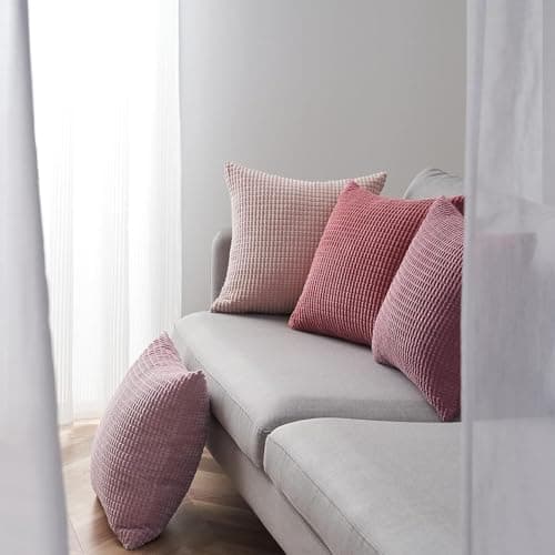Topfinel Kissenbezüge 40x40 cm 4er-Set Rosa – Cord-Optik, flauschig, GRS‑zertifiziert