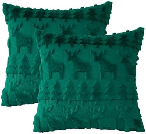 Artscope 2er-Set Kissenbezüge (40x40 cm) – weicher Kurzplüsch Wollsamt, Schneeflocke Creme Beige