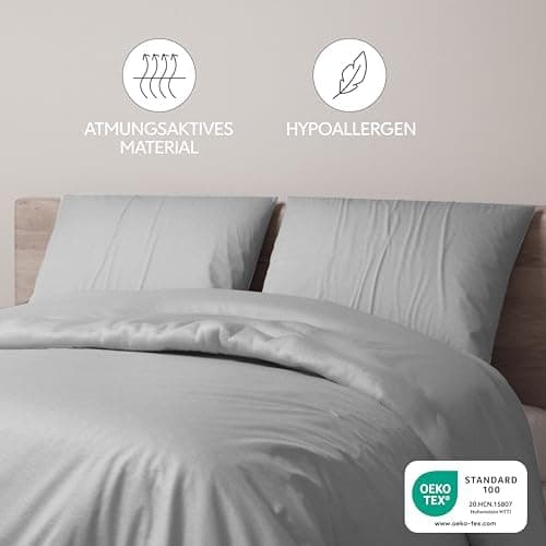 Dreamzie Kissenbezug 40x80 (2er Set) – Mikrofaser weich, OEKO-TEX STANDARD 100, Anthrazit mit Reißverschluss