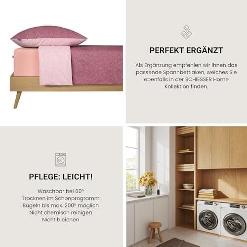 Schiesser Spannbettlaken Jessi – 100% gekämmte Baumwolle aus nachhaltiger Produktion | 180–190×200 cm, Matratzenhöhe bis