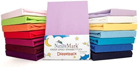 NatureMark Spannbettlaken / Spannbetttuch 100% Baumwolle, anthrazit – 90 x 200 bis 100 x 200 cm