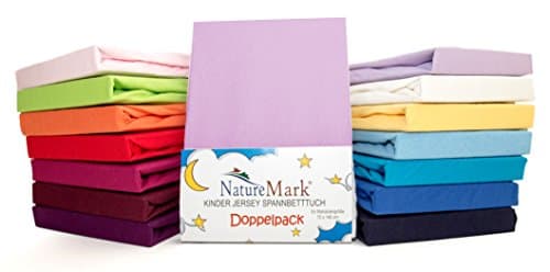 NatureMark Spannbettlaken / Spannbetttuch 100% Baumwolle, anthrazit – 90 x 200 bis 100 x 200 cm