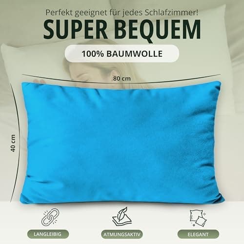 NatureMark Jersey Kissenbezüge – weich & atmungsaktiv, hautfreundlich – 40x40 cm, Anthrazit
