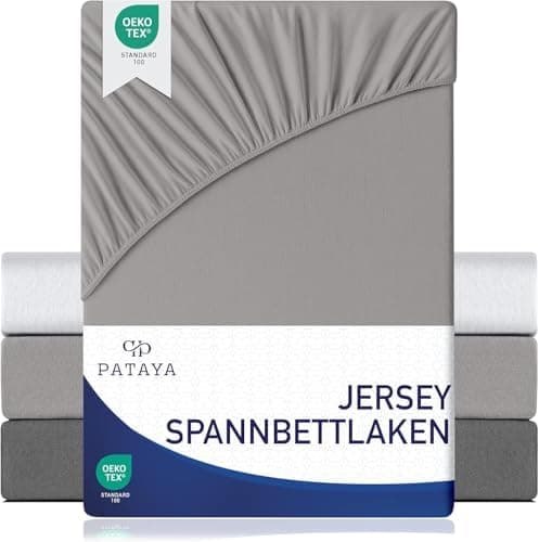 Pataya Spannbettlaken 140x200 cm – Oeko-TEX® Baumwollmischung, für Matratzen bis 25 cm (Anthrazit)