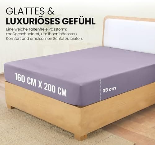 Utopia Bedding Spannbettlaken 180×200 cm – Grau, gebürstete Polyester‑Mikrofaser, OEKO‑TEX zertifiziert