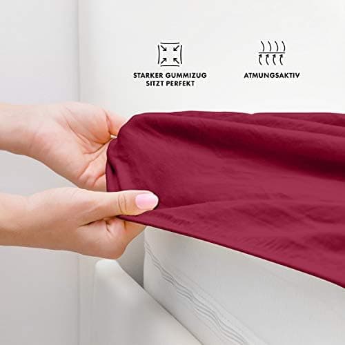 Jacobson Jersey-Spannbettlaken aus Baumwolle – OEKO-TEX STANDARD 100, 180x200–200x200 cm, Weiß