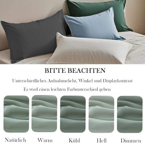 Kissenbezug 40x80 cm 2er Set – 100% Mikrofaser Beige, weich & bügelfrei mit Reißverschluss