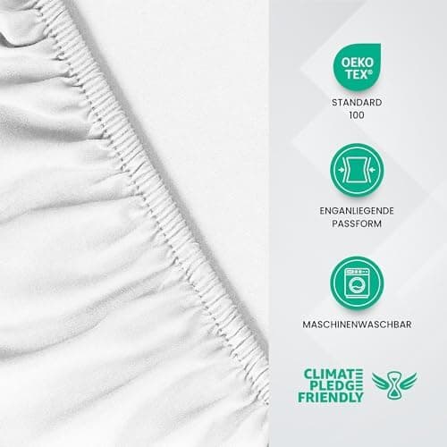 Utopia Bedding Spannbettlaken 180×200 cm – Grau, gebürstete Polyester‑Mikrofaser, OEKO‑TEX zertifiziert