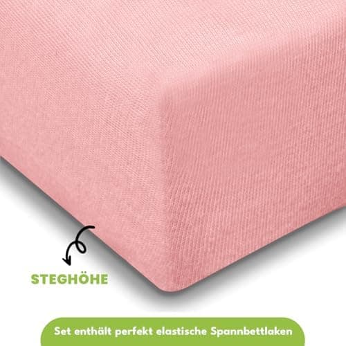 Julido Jersey-Spannbettlaken 140x200 cm – Baumwolle, OEKO-TEX® Standard 100, hautfreundlich & allergikergeeignet, Grün