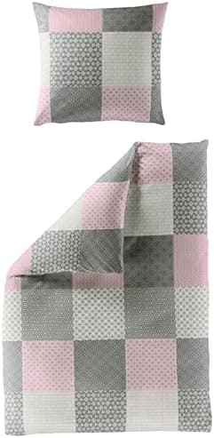Bierbaum Fein-Biber Bettwäsche – 100% Baumwolle, 135x200 + 80x80 cm