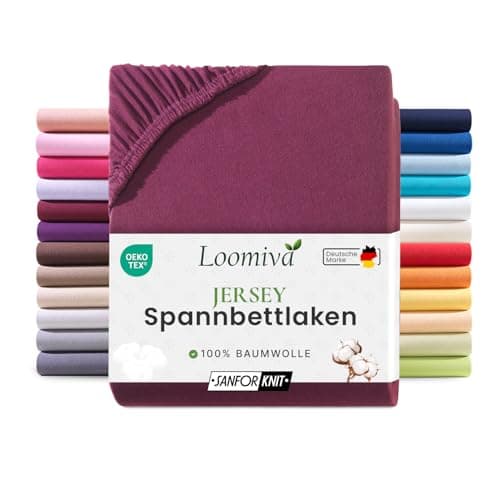 Jersey-Spannbettlaken 100% Baumwolle – 90–100×200 cm, für Matratzen bis 25 cm (Steghöhe bis 23 cm), Beige