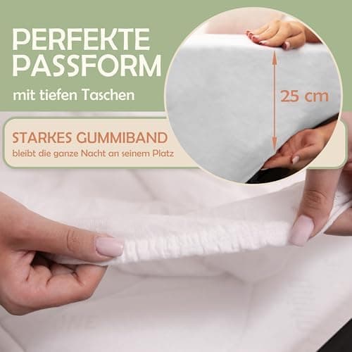 NatureMark Mikrofaser-Spannbettlaken 90x200–100x200 cm, türkis