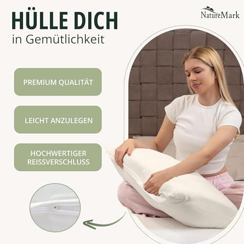 NatureMark Jersey Kissenbezüge – weich & atmungsaktiv, hautfreundlich – 40x40 cm, Anthrazit