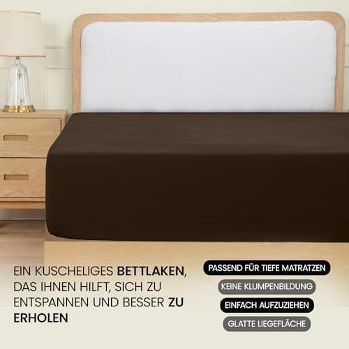 Utopia Bedding Spannbettlaken 180×200 cm – Grau, gebürstete Polyester‑Mikrofaser, OEKO‑TEX zertifiziert
