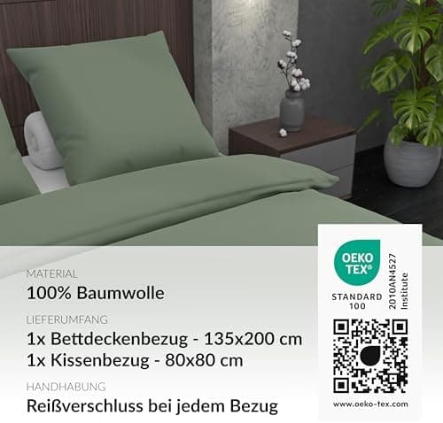LARAWELL Bettwäsche-Set 135x200 Baumwolle