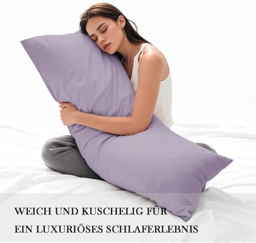 Kissenbezug 40x80 cm 2er Set – 100% Mikrofaser Beige, weich & bügelfrei mit Reißverschluss