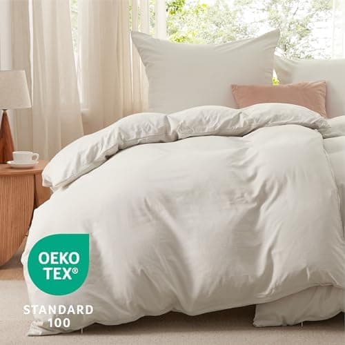 BEDSURE Bettwäsche 135x200 4‑teilig – Weiches Baumwoll‑Feeling Bettwäsche‑Set 135 x 200 cm, inkl. 2 Kissenbezüge 80x80,